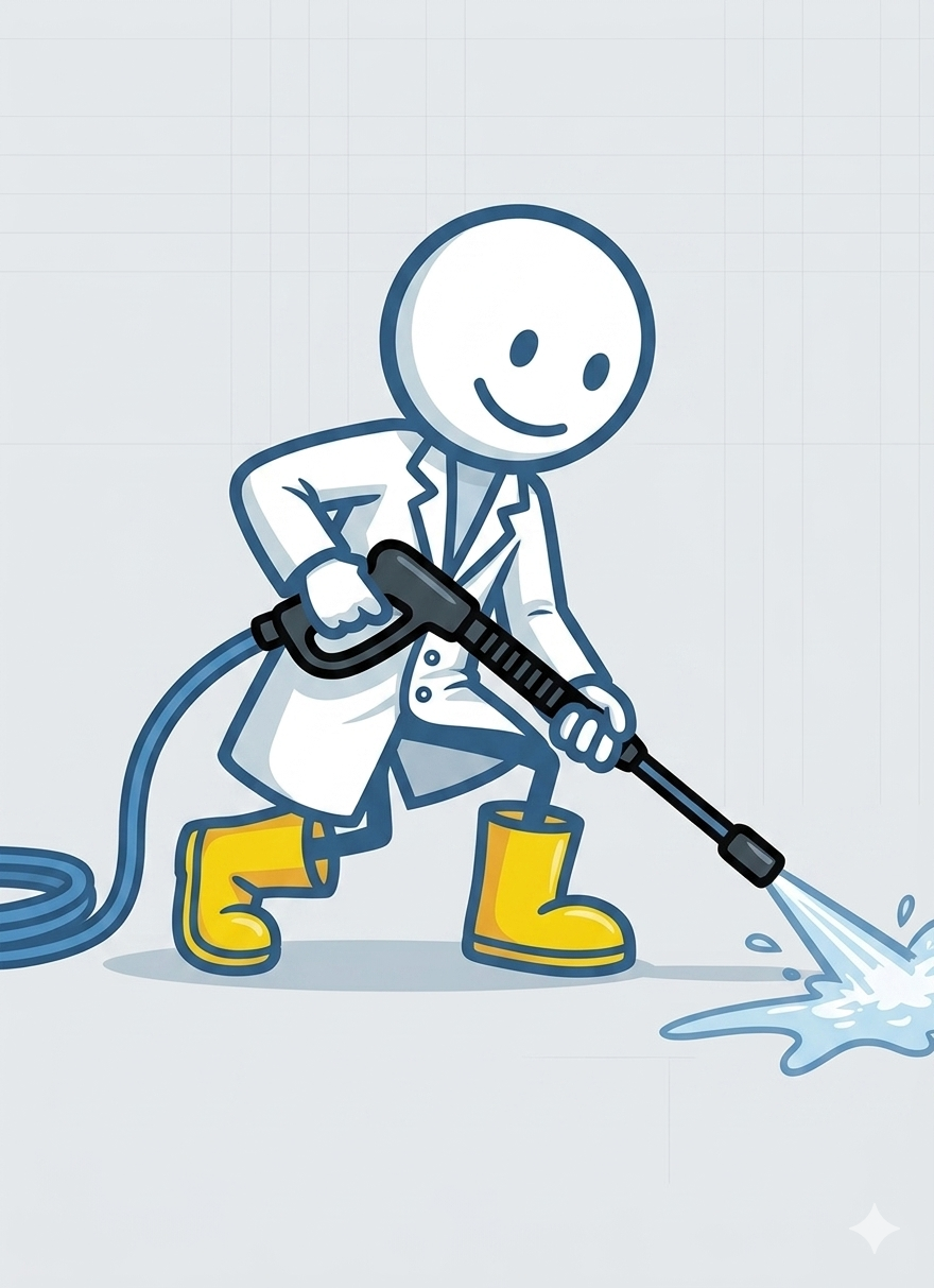 WashLab pressure washing mascot